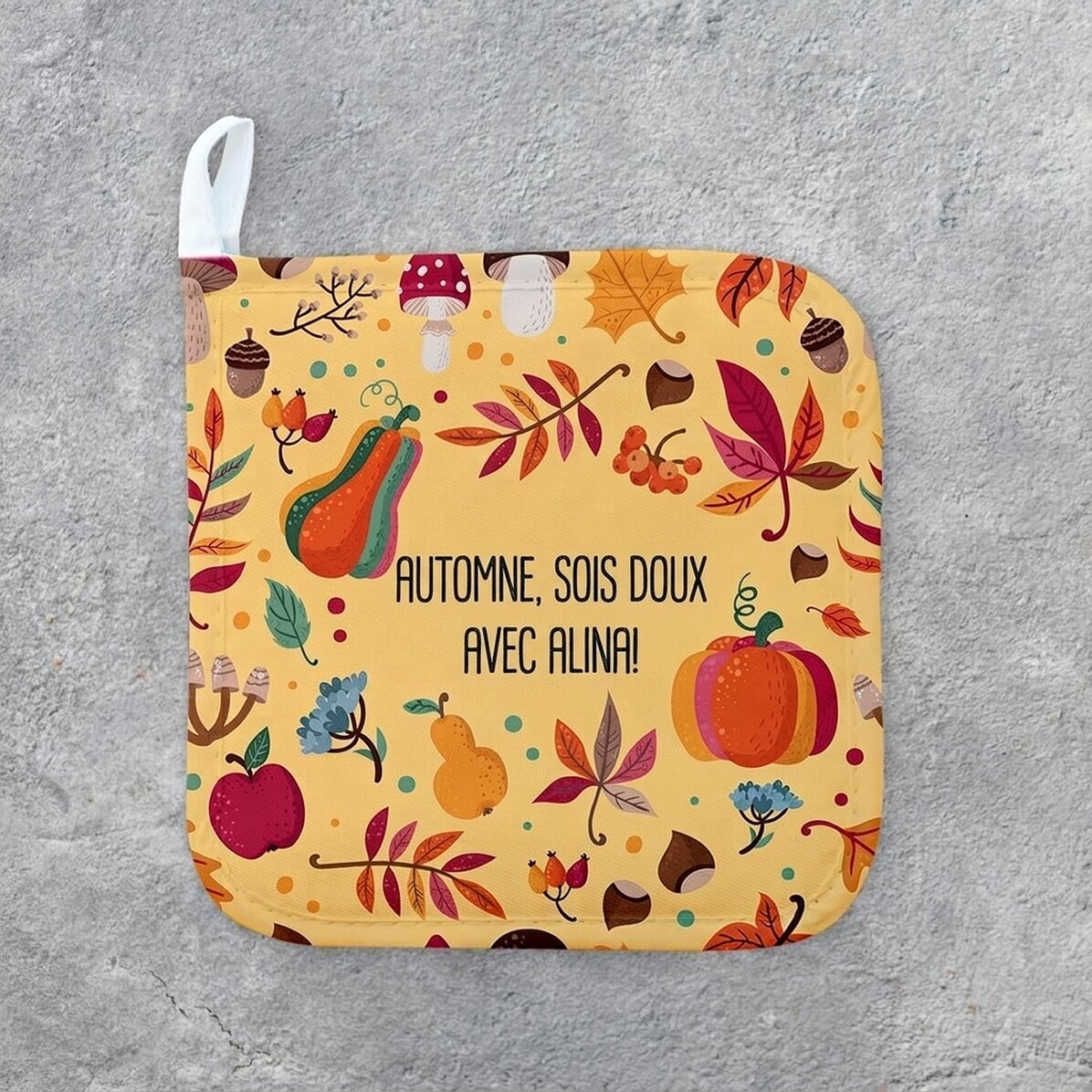 Dessous-de-plat personnalisé avec inscription - Bon automne
