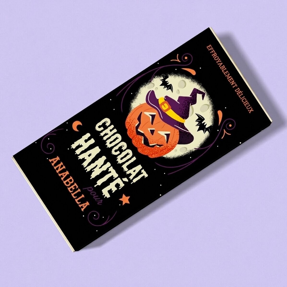 Chocolat personnalisé avec un message pour Halloween - Chocolat hanté