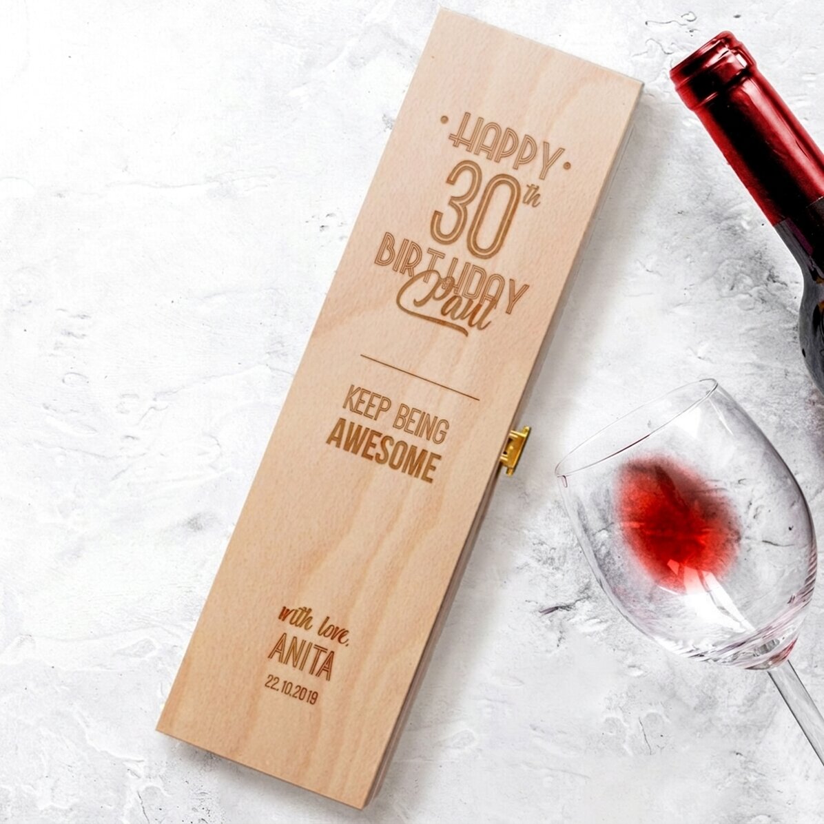 Caisse de vin personnalisée - Message d