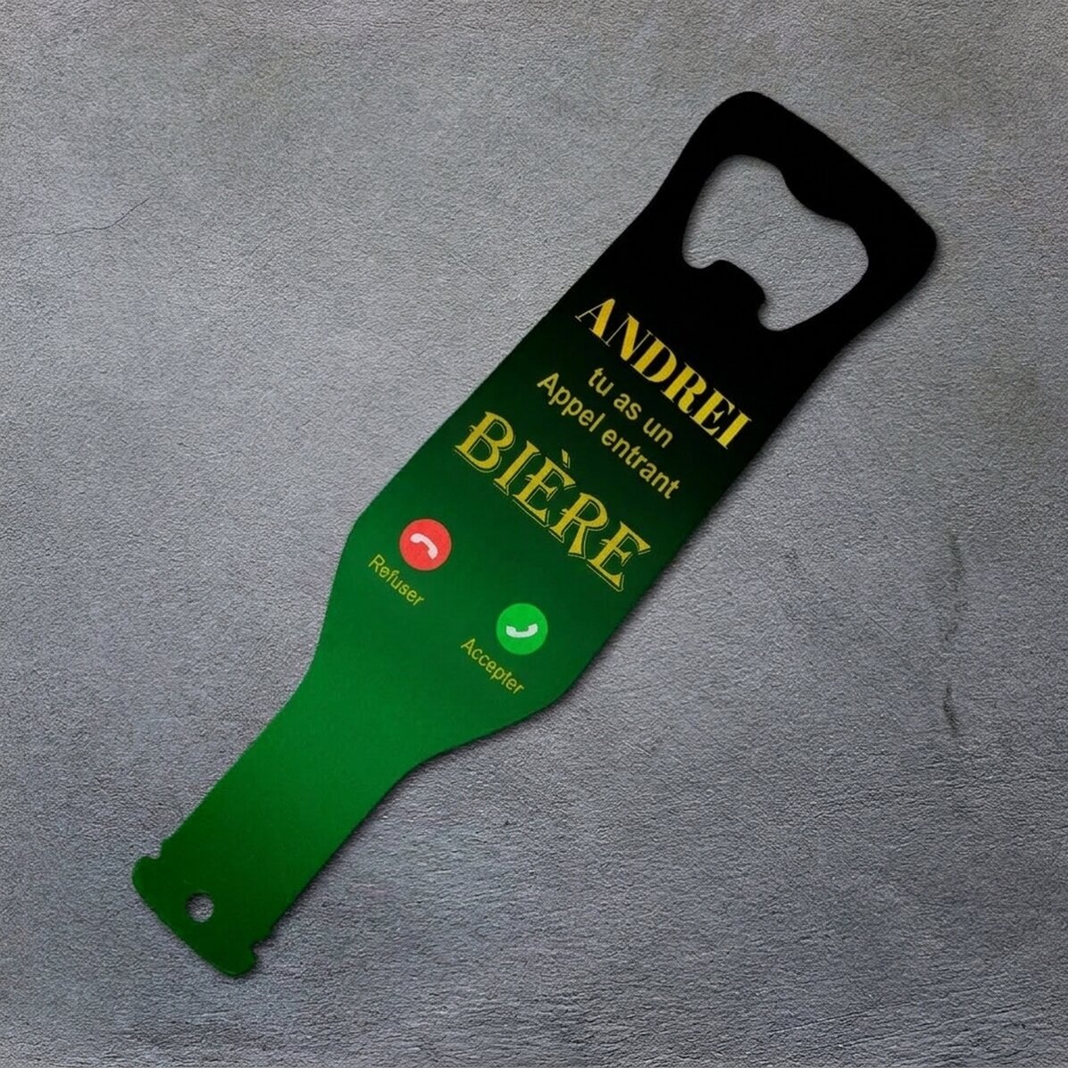 Décapsuleur de bière personnalisé - Appel entrant