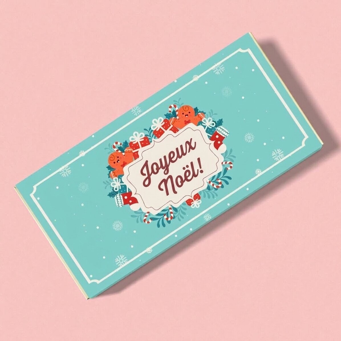 Chocolat personnalisé avec un message pour Noël - Gingerbread