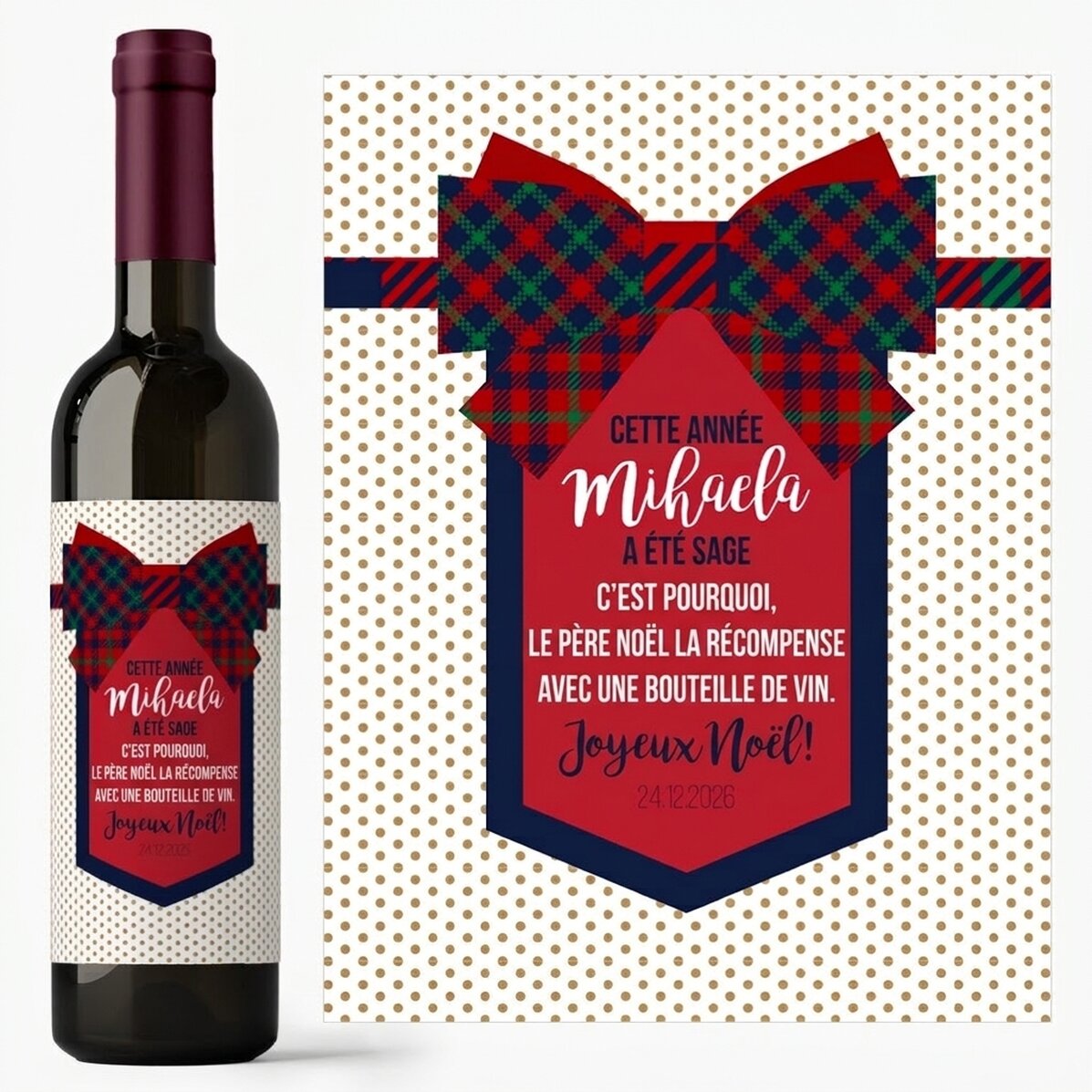 Vin personnalisé avec un message - Nœud