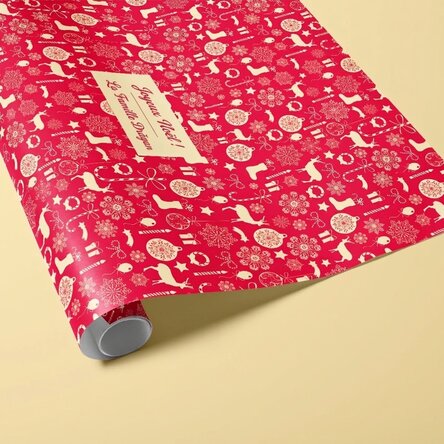 Papier d'emballage cadeau personnalisé avec texte encadré - Reni