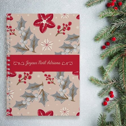 Carnet personnalisé avec inscription - Noël