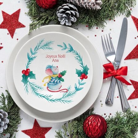 Assiette personnalisée avec inscription - Souris