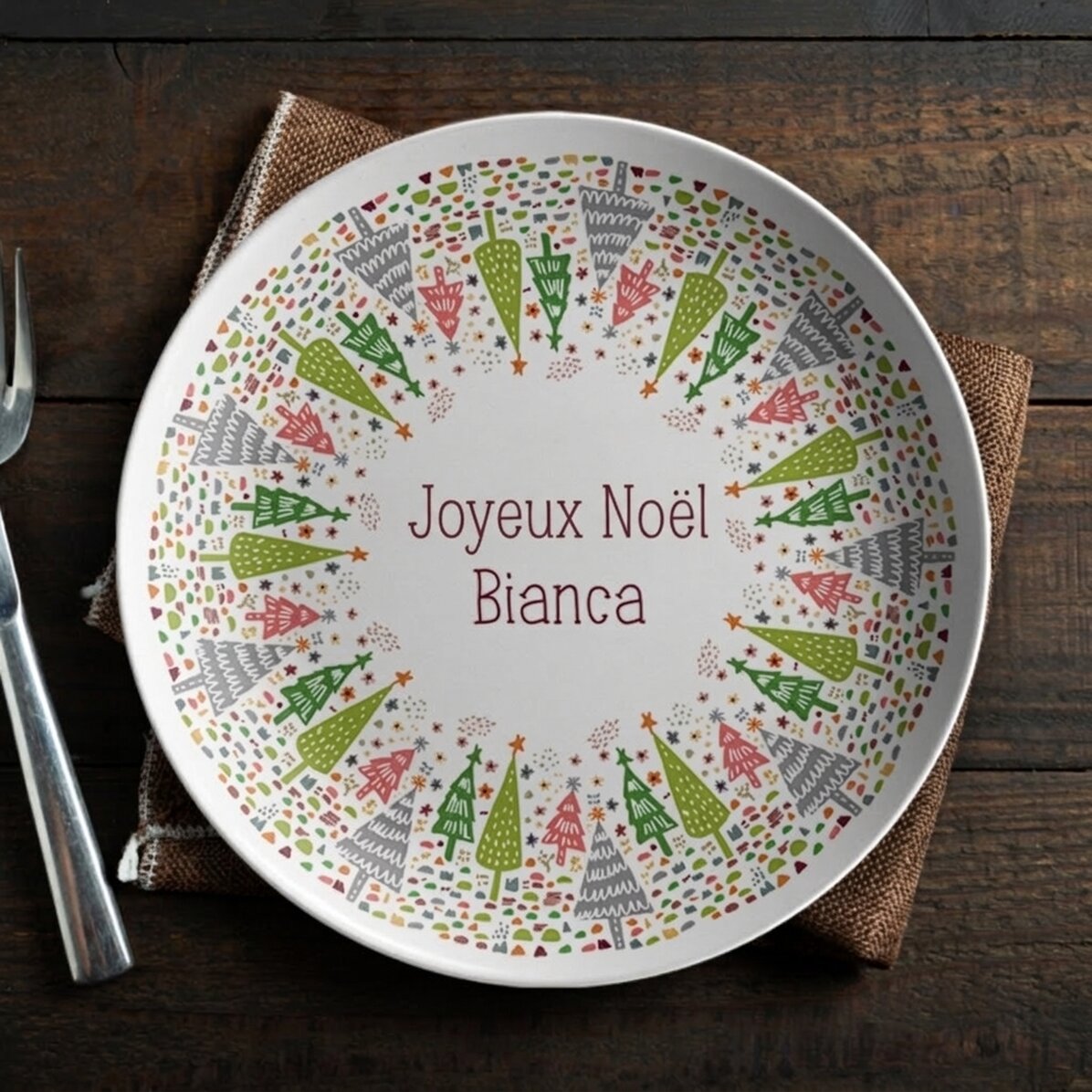 Assiette personnalisée avec inscription - Noël
