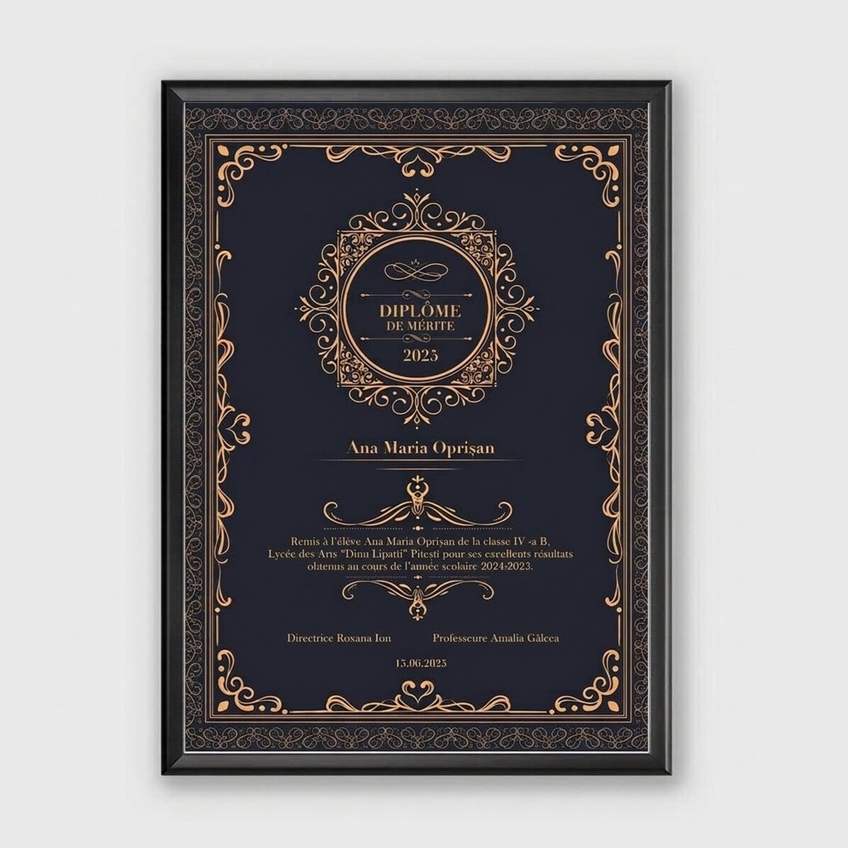Tableau personnalisé - Diplôme
