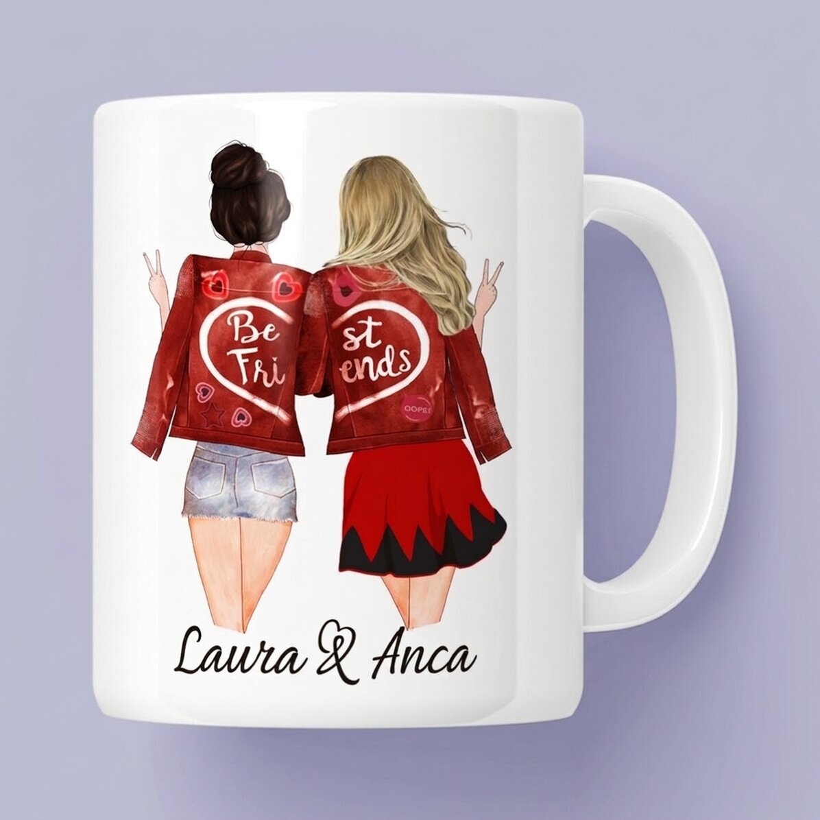 Tasse personnalisée avec inscription - Friends forever