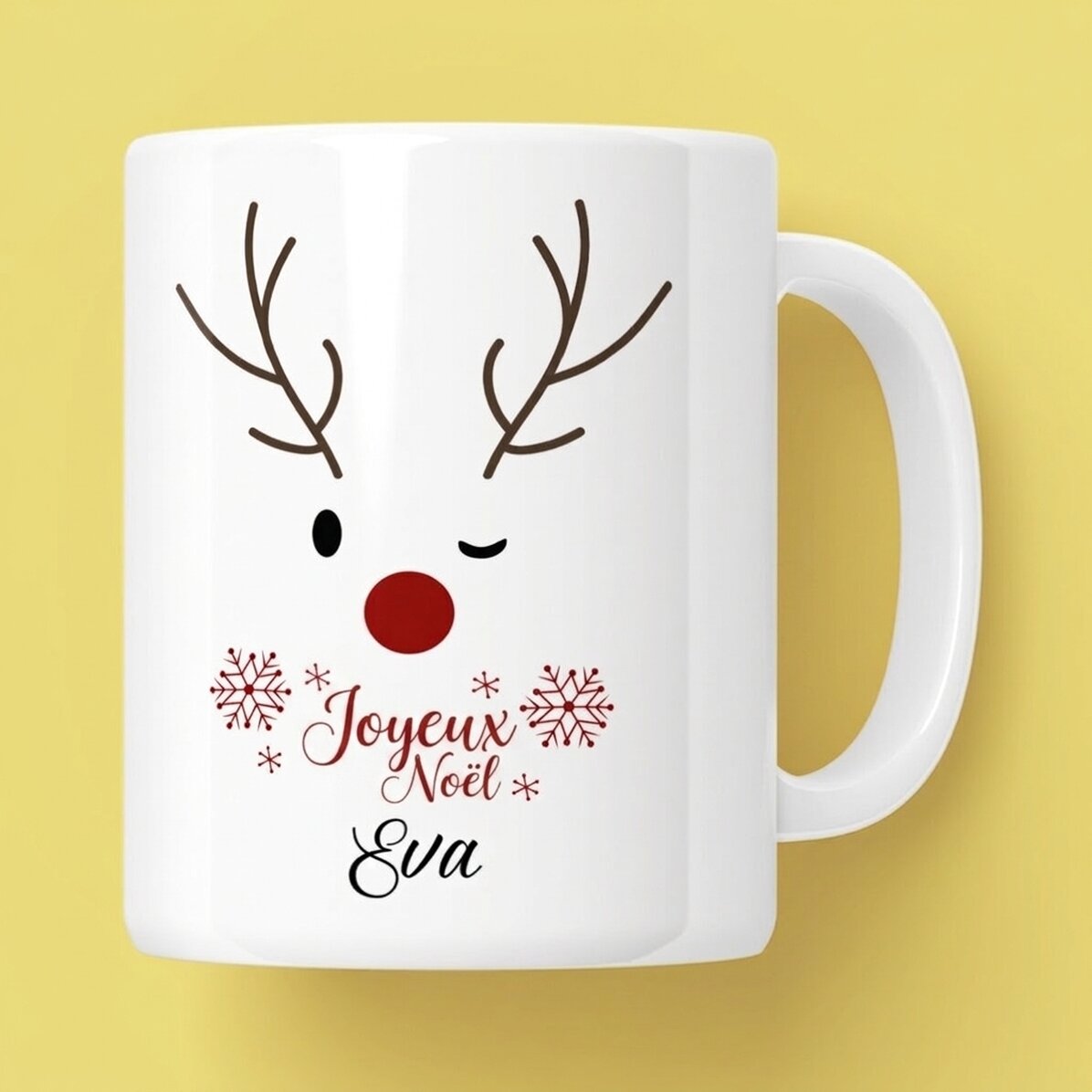 Tasse personnalisée avec texte - Renne