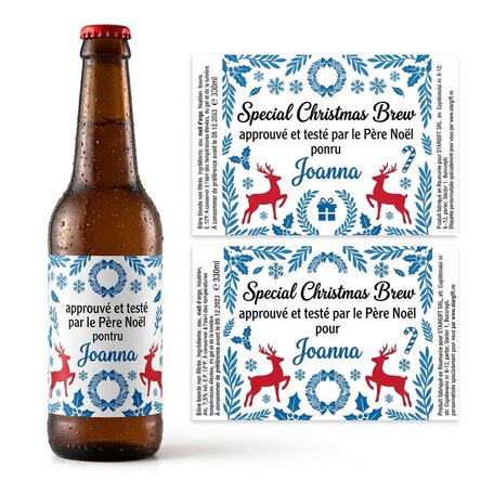 Bière personnalisée avec un texte - Reindeer