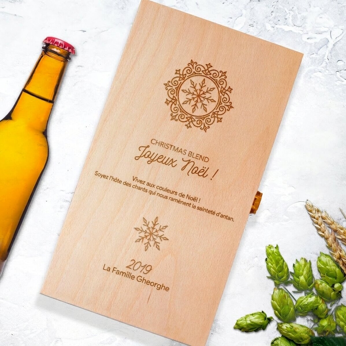 Coffret à bière personnalisé pour trois bouteilles - Christmas Blend