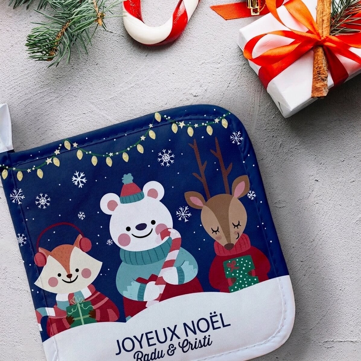Sous-verre personnalisé pour casserole chaude avec inscription - Christmas Night