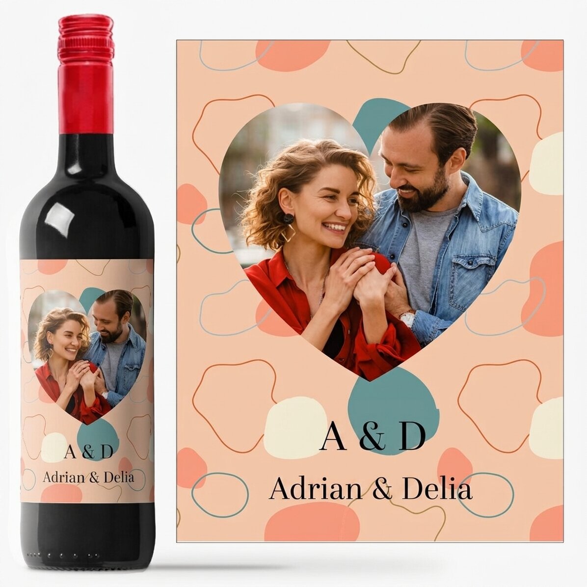 Vin personnalisé avec photo et texte - Abstract