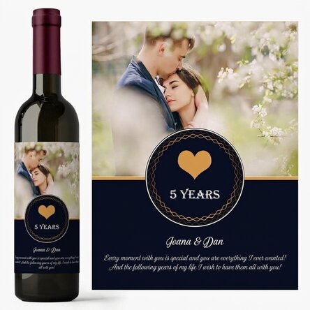 Vin personnalisé avec photo et texte - Moments