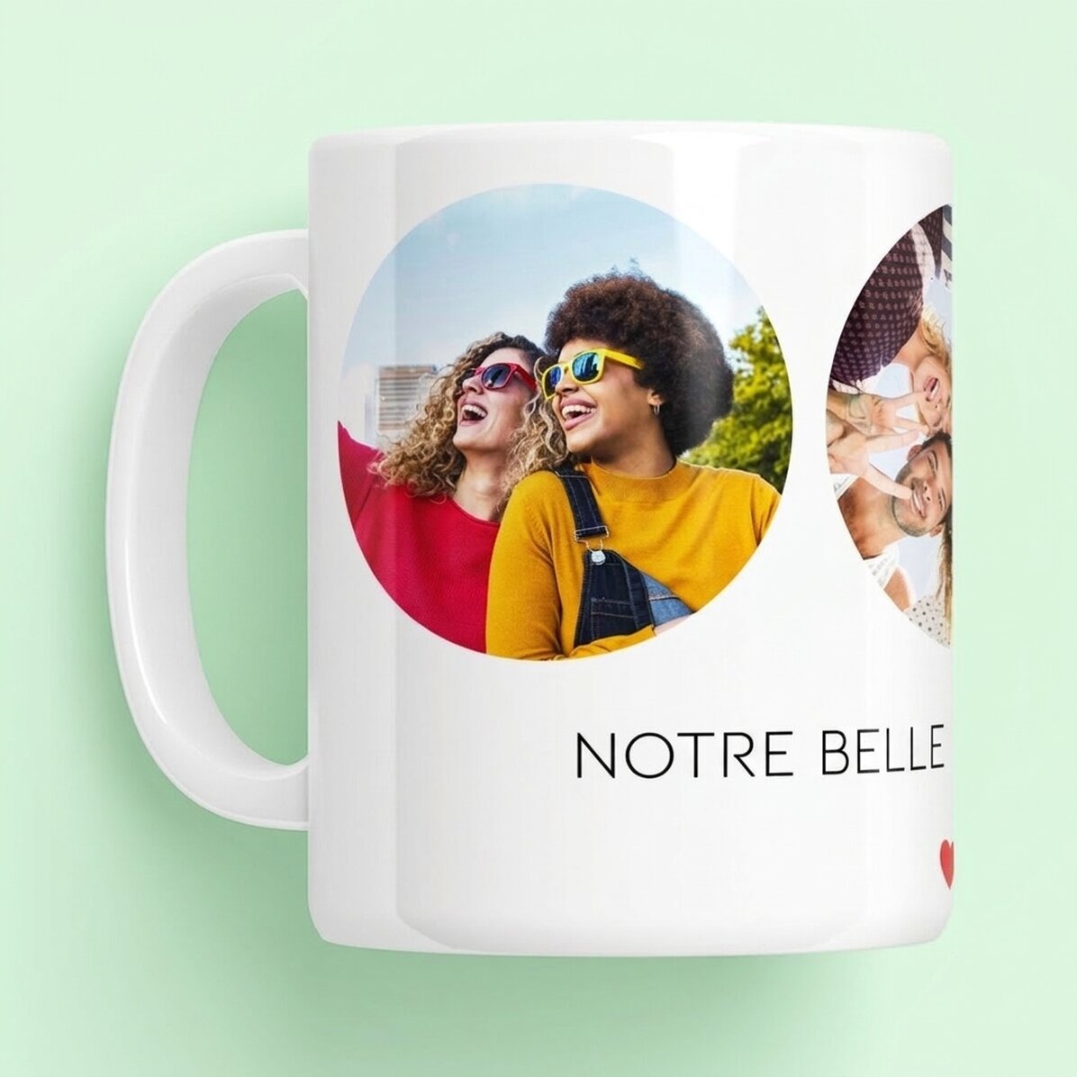 Tasse personnalisée avec 3 photos et un texte - Des souvenirs inoubliables