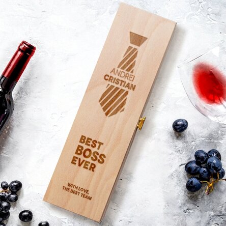 Caisse de vin personnalisée - Best Boss Ever 2