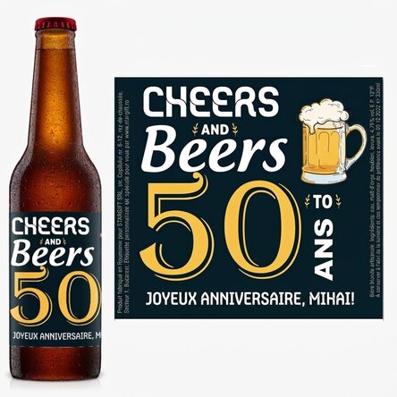 Bière personnalisée avec un texte - Cheers