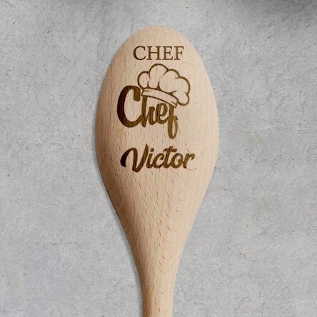 Cuillère en bois personnalisée - Cuisinier