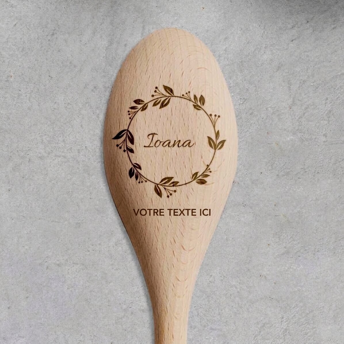 Cuillère en bois personnalisée - motif floral