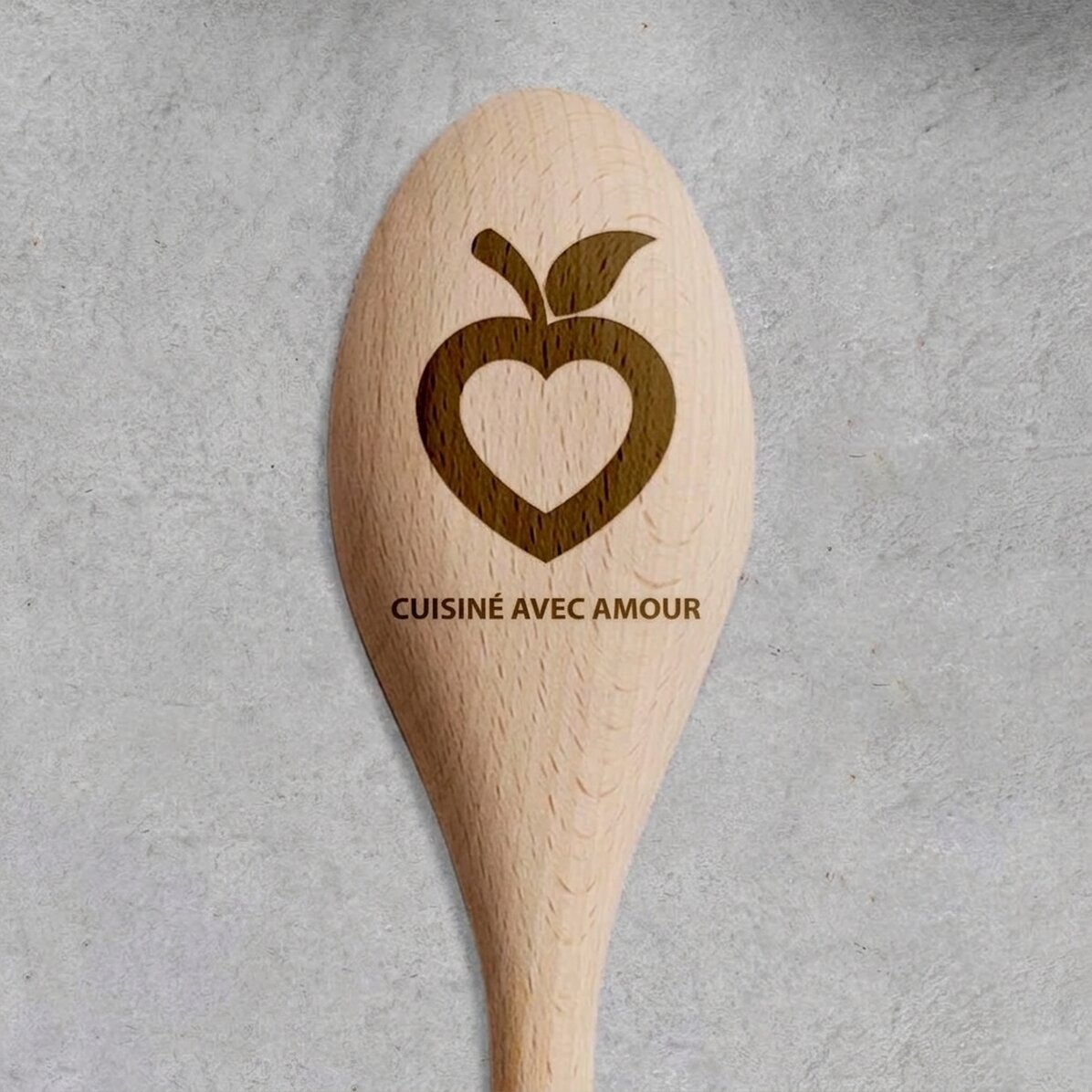 Cuillère en bois personnalisée - Cooked with love