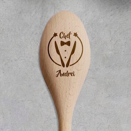 Cuillère en bois personnalisée - Chef cuisinier
