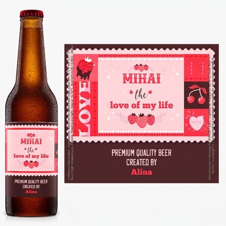 Bière personnalisée avec un message - Saint-Valentin