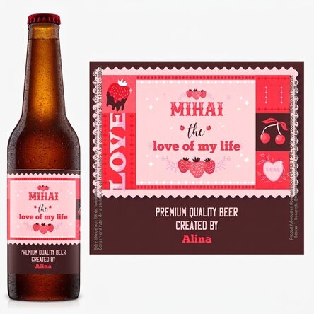 Bière personnalisée avec un message - Saint-Valentin