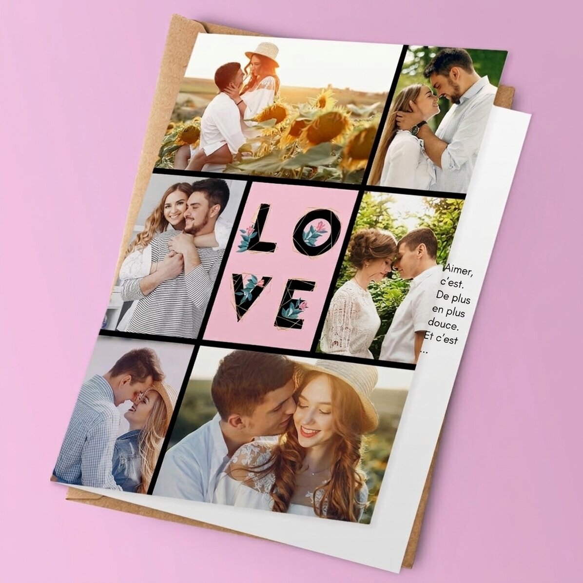 Carte de vœux personnalisée avec photos - Love