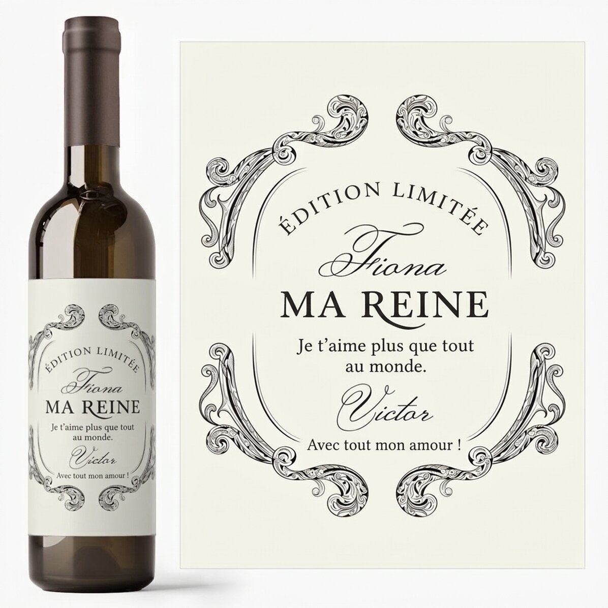 Vin personnalisé avec inscription - Antique