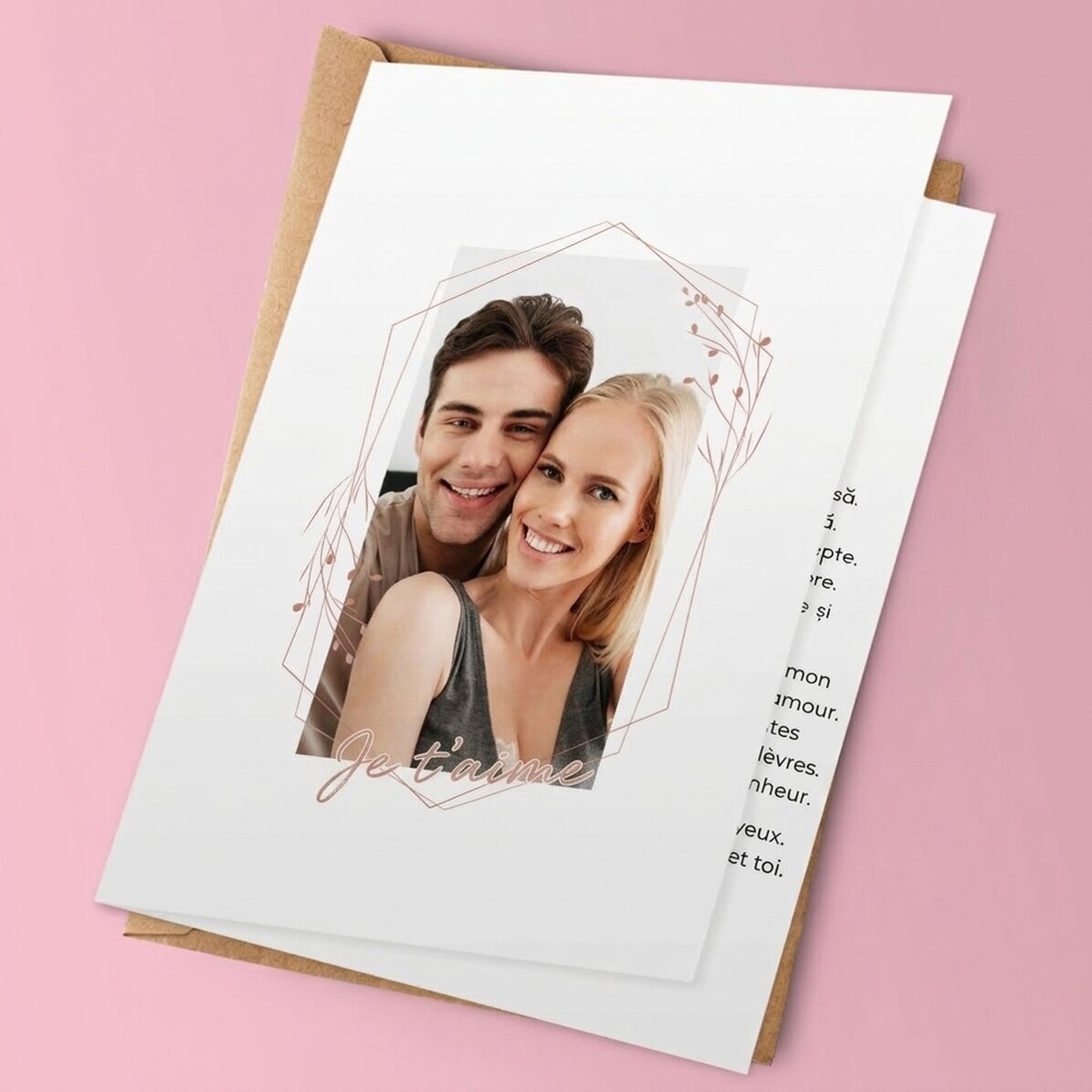 Carte de vœux personnalisée avec photo - Je t