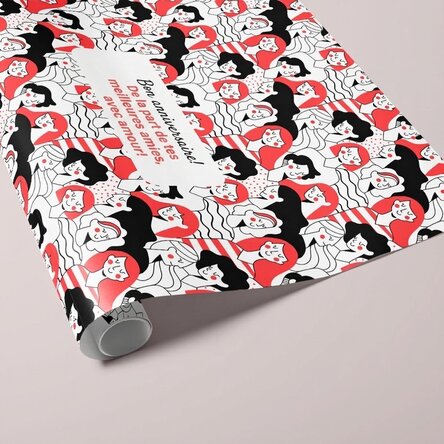 Papier d'emballage cadeau personnalisé avec texte - Femmes