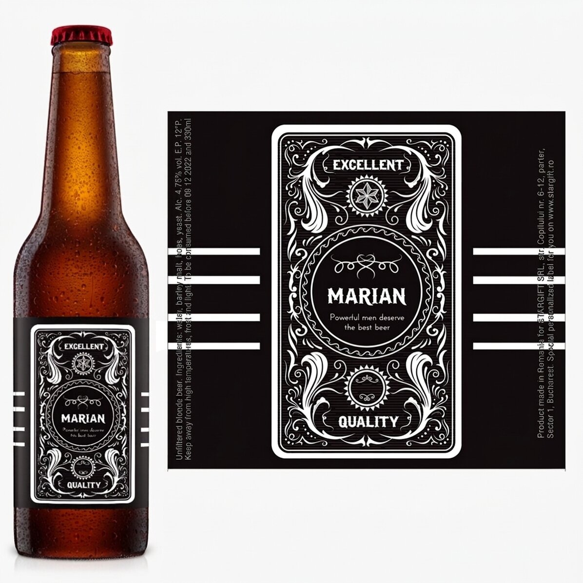 Bière personnalisée avec un texte - Western