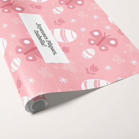 Papier d'emballage cadeau personnalisé avec texte - modèle de Pâques