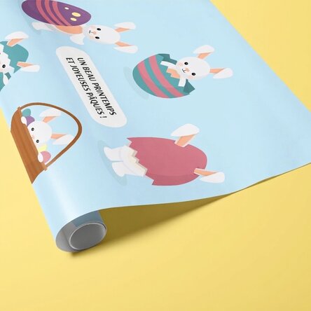 Papier d'emballage cadeau personnalisé avec texte - Lapins
