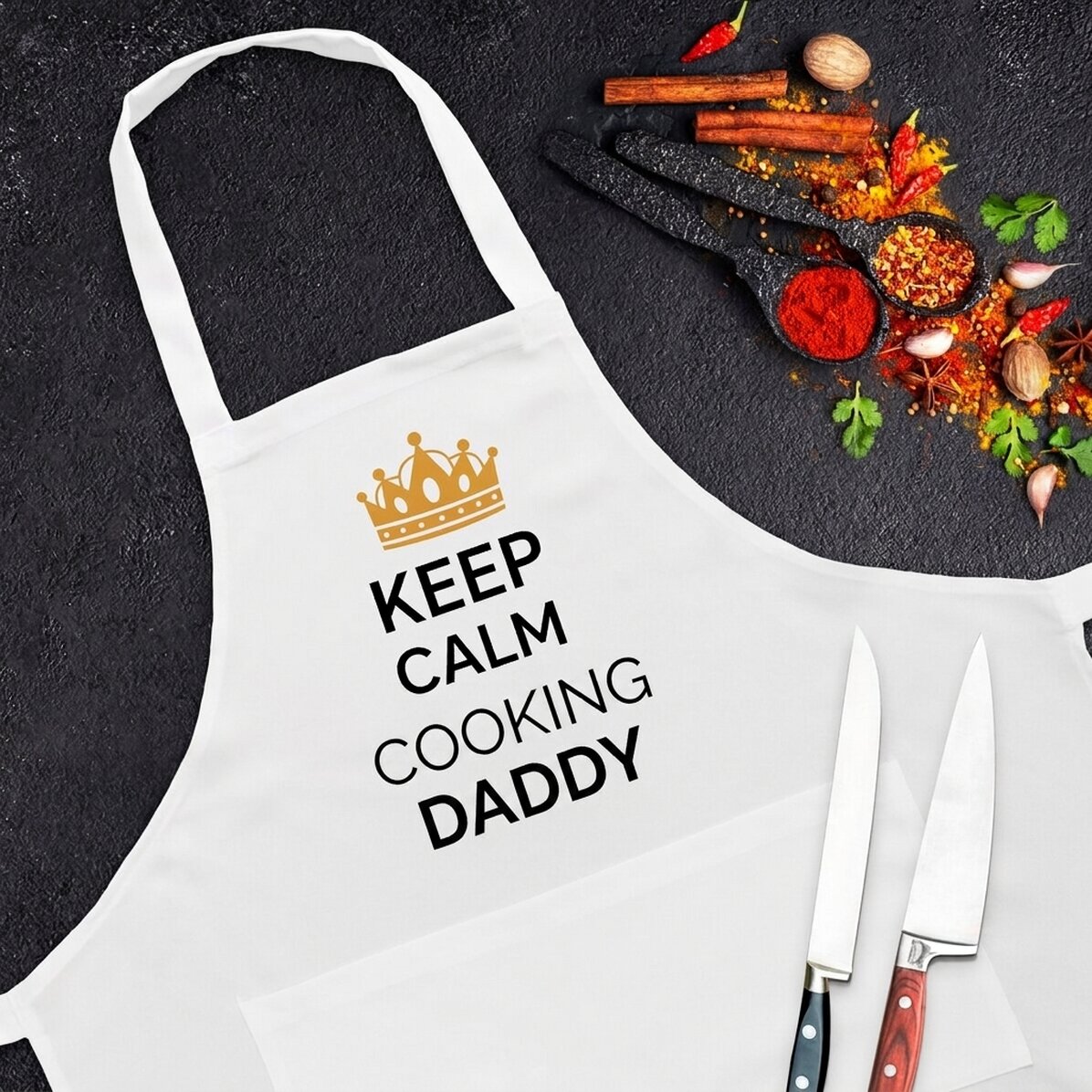 Customised apron with text - Keep calm