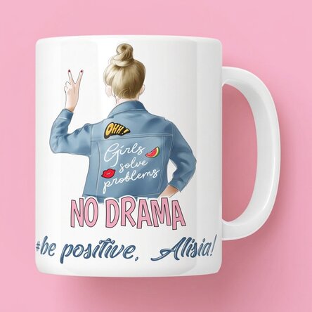 Tasse personnalisée avec inscription - No drama
