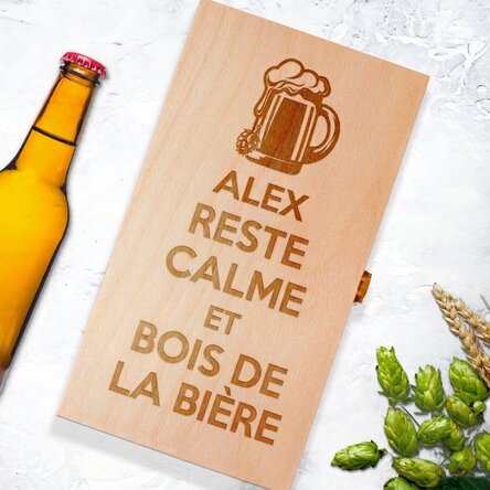 Caisse à bière personnalisée pour trois bouteilles - Keep Calm and Drink Beer