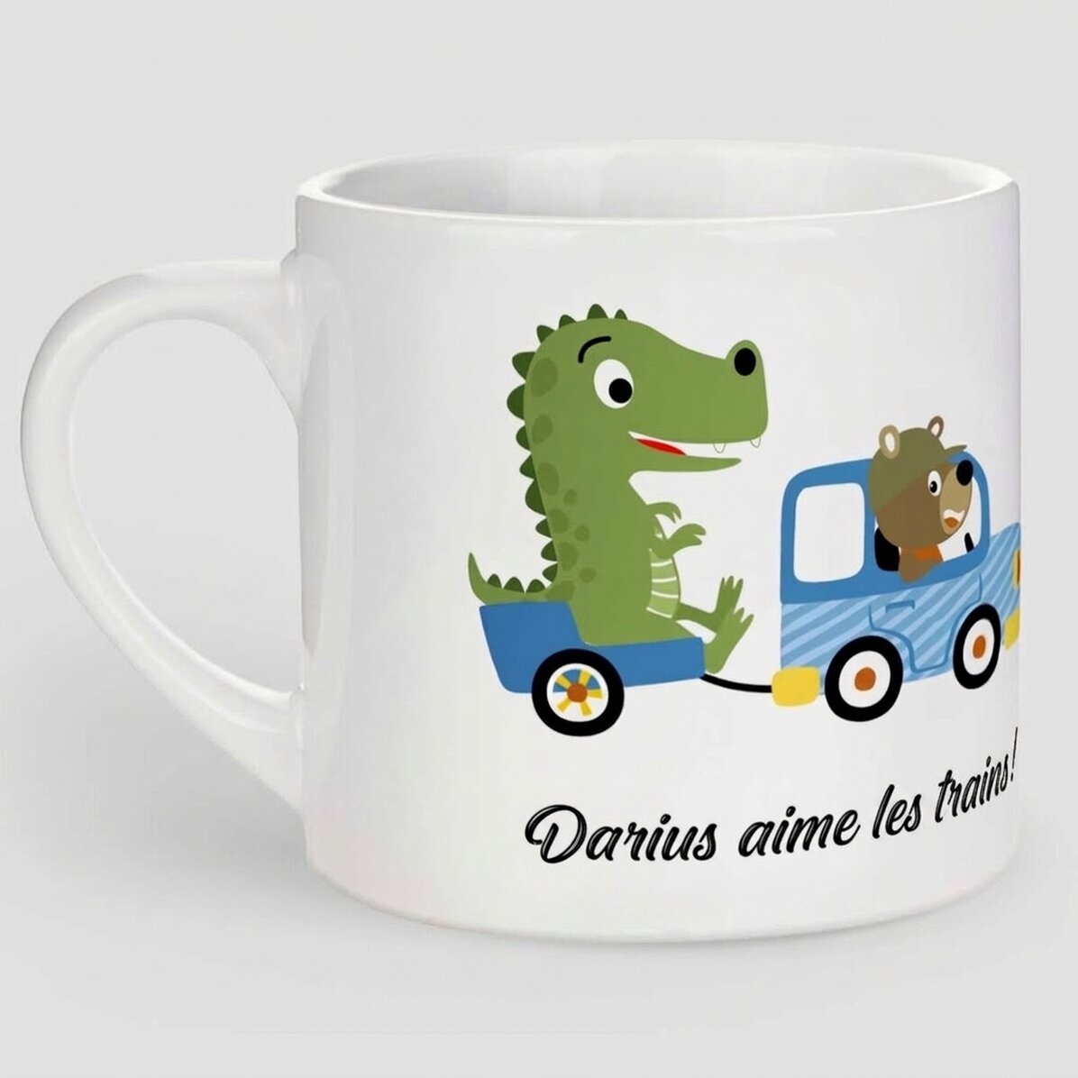 Tasse personnalisée pour enfants avec inscription - Petit train