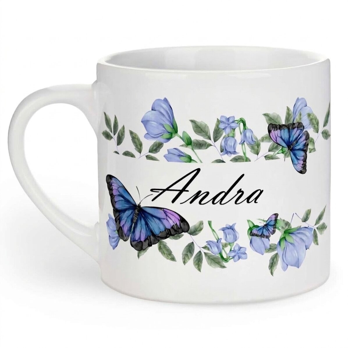 Tasse personnalisée pour enfants avec inscription - Modèle « Papillons »