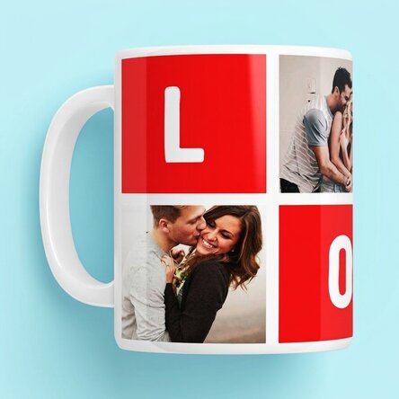 Tasse personnalisée avec 4 photos « love »