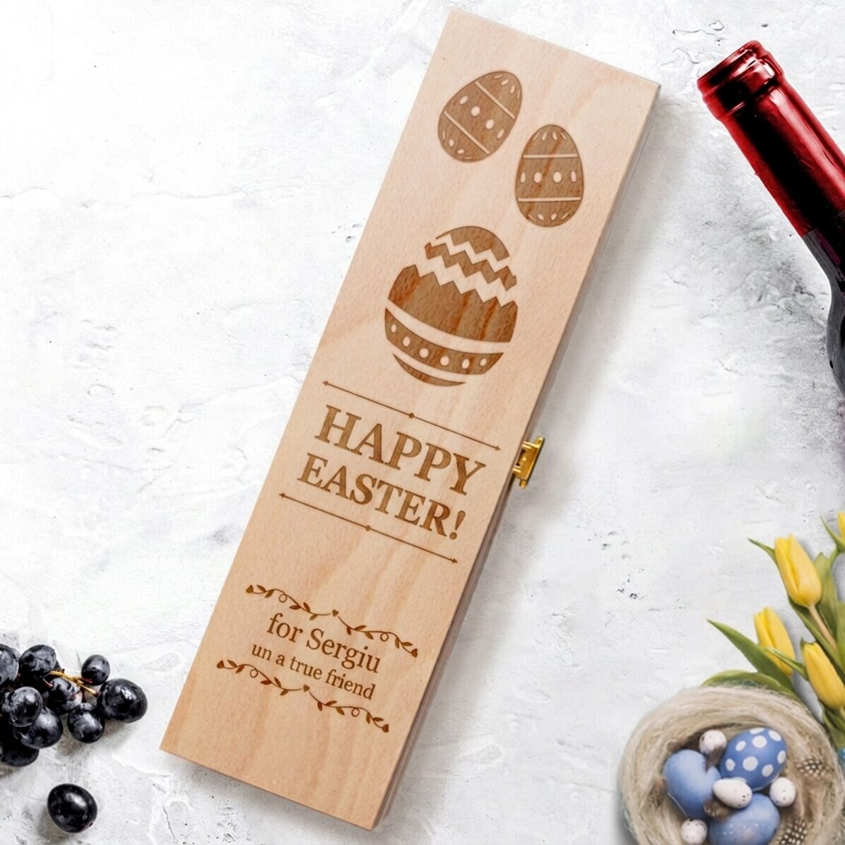 Coffret de vin personnalisé - Joyeuses Pâques !