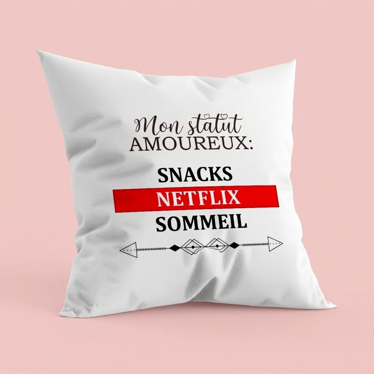 Coussin personnalisé avec inscription - Statut relationnel