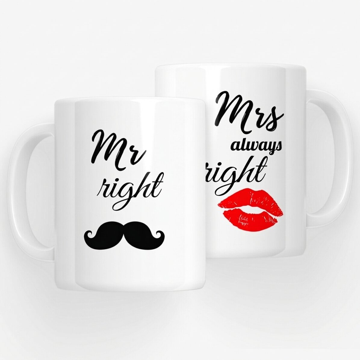 Tasses pour couple - Mr Right et Mrs Always Right