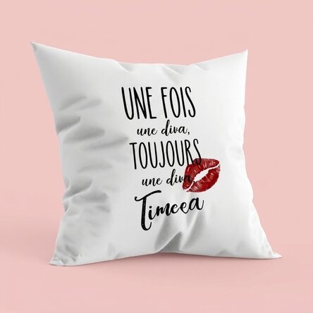 Coussin personnalisé avec inscription - Diva