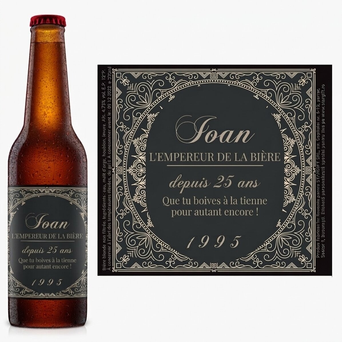 Bière personnalisée avec un texte - L