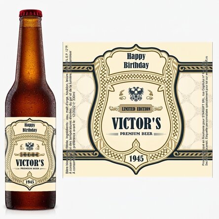 Bière personnalisée avec un texte - Blason