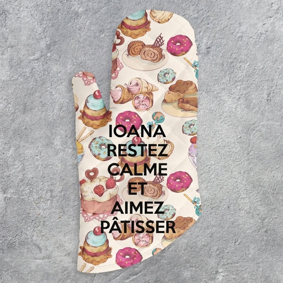 Gant de cuisine personnalisé avec inscription - Keep Calm