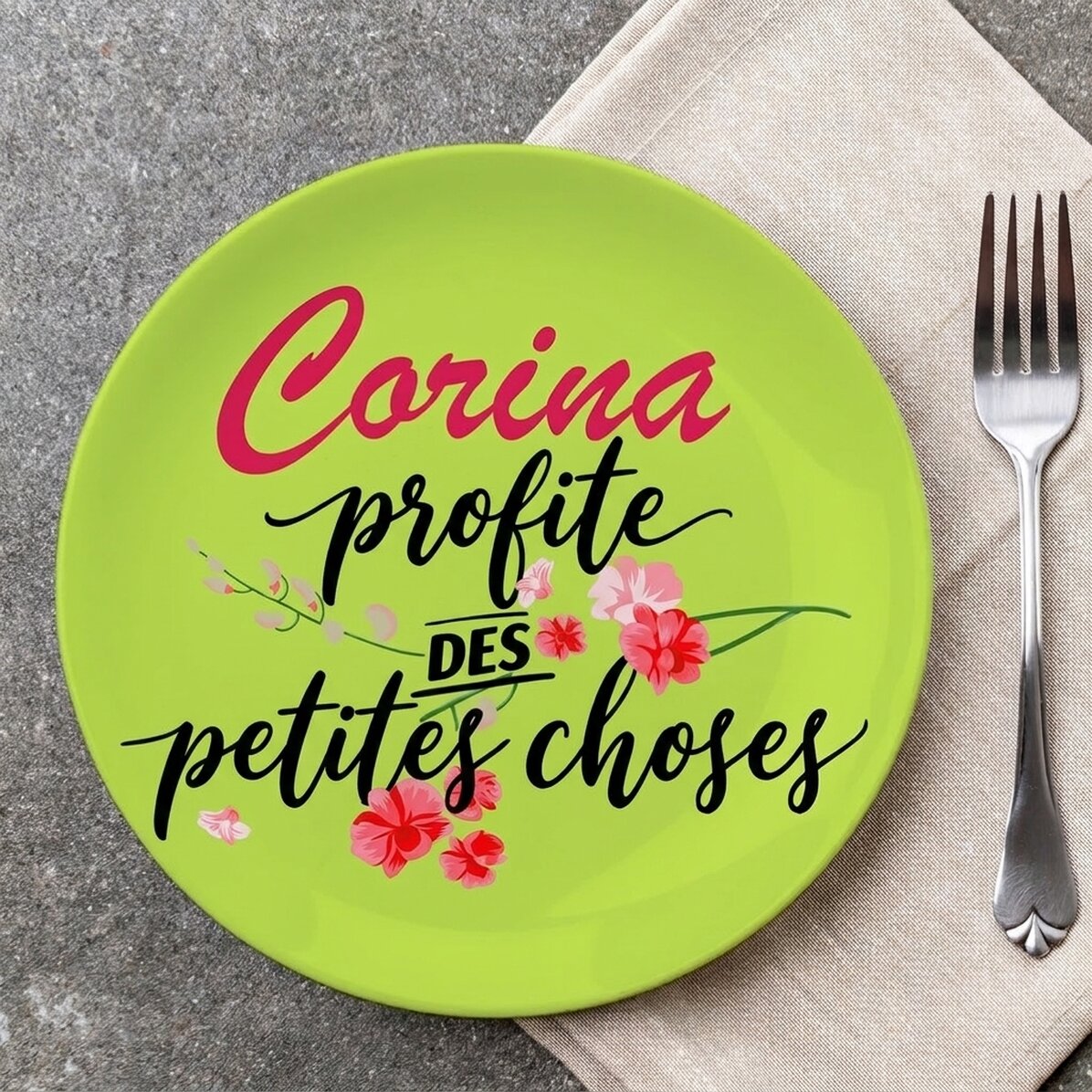 Assiette personnalisée avec inscription - « Enjoy the little things »
