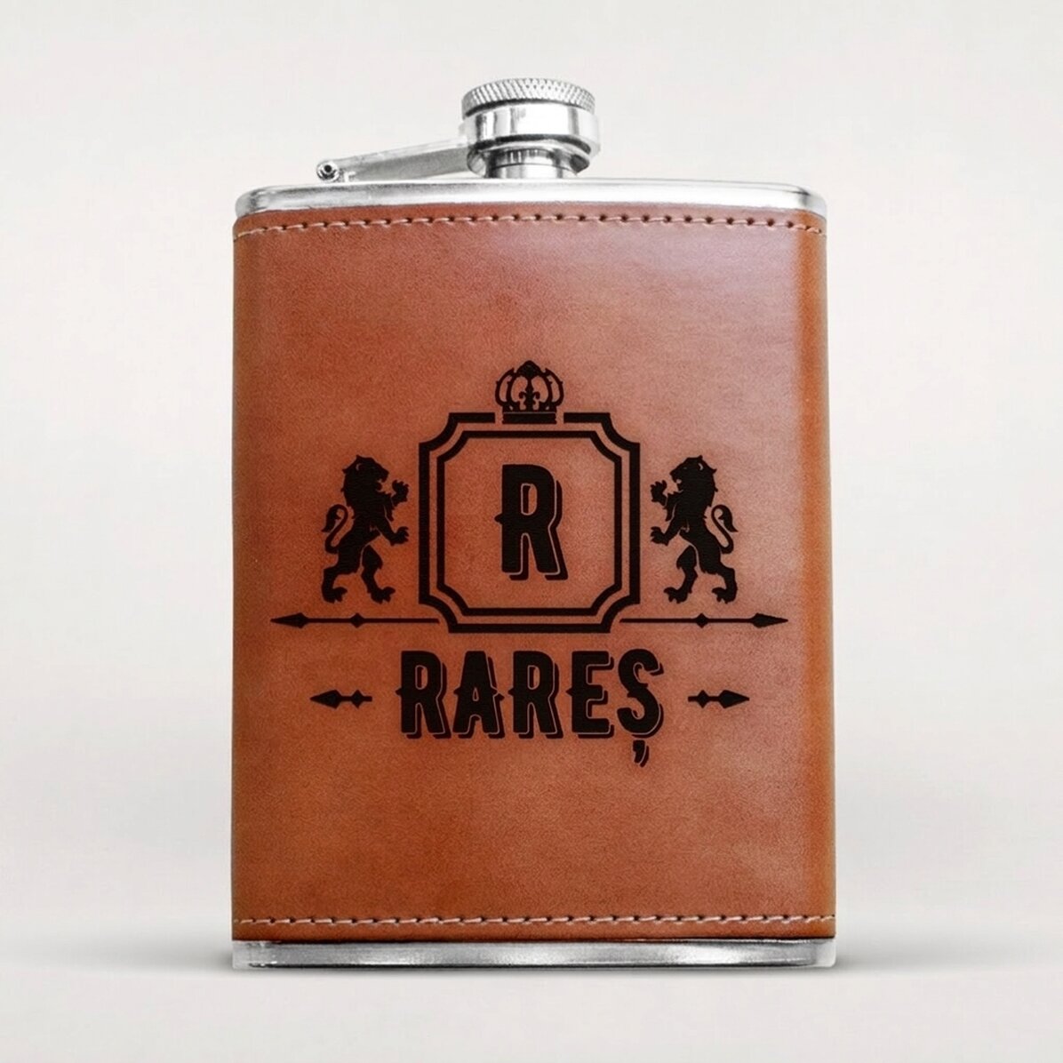 Flacon de poche personnalisé recouvert de cuir - Le Roi Lion