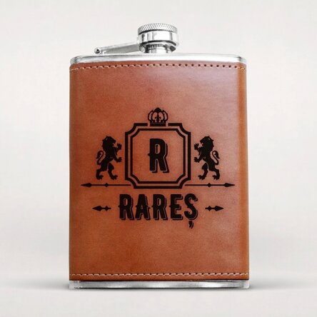 Flacon de poche personnalisé recouvert de cuir - Le Roi Lion